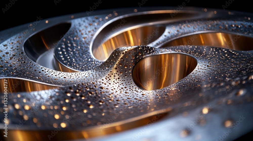Leinwandbilder a close-up view reveals intricate designs on a metallic component, highlighting advanced metallurgy 
