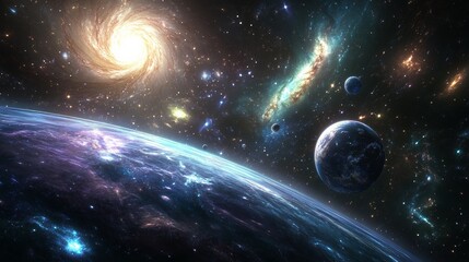 cosmic scene unfolds as the planets shift into a radiant 5D realm