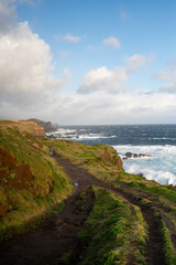 Golden Glow sunset over ocean cliffs