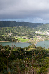 Fototapeta premium Birds Eye View, Ariel View of towns in Azores