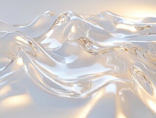 A shiny, reflective surface with a wave pattern
