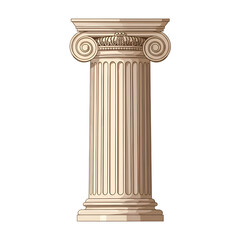 Obraz premium Classic Greek Doric Column Architectural Design Element Art Stone Power Temple Marble Pillar Vector 