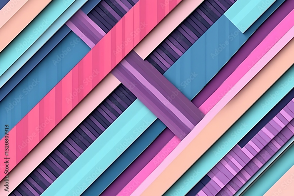 Poster dynamic interplay of geometric forms in harmonious color palette