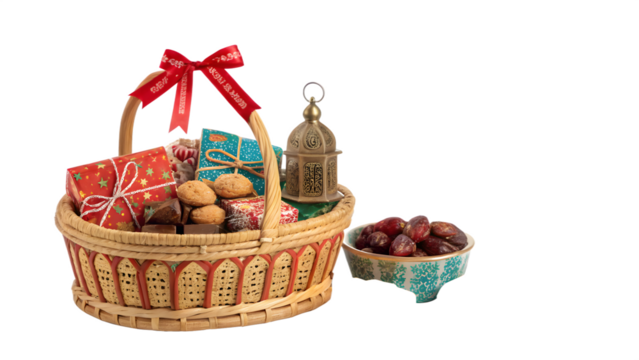 Ramadan Gift Basket with Dates, Sweets, and Lantern