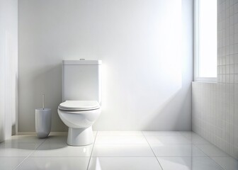Clean White Bathroom PNG Toilet, Modern WC Interior Design, Stock Photo