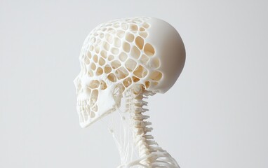 3D Printed Skull Model with Intricate Lattice Structure