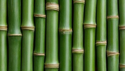 Obraz premium Seamless Green Bamboo Texture Pattern. Natural Oriental Wallpaper Background With Close Up Stalks.