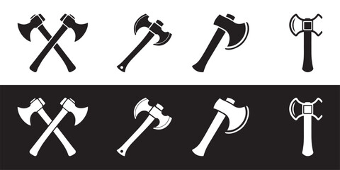 axe icon set vector
