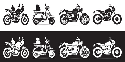 Naklejka premium bike icon set vector art