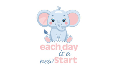 Cute Cartoon Animal with Motivational Quote - Inspirational Wildlife Illustration