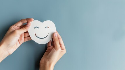 Vibrant Paper - Cut of Hand Picking a Happy Smile Face: Embodying Positive Customer Reviews, Mental Health Assessment, and Child Wellness