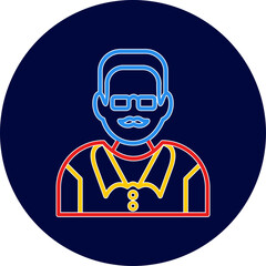 Unique Male Professor Vector Icon