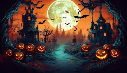 Fototapeta premium halloween night background
