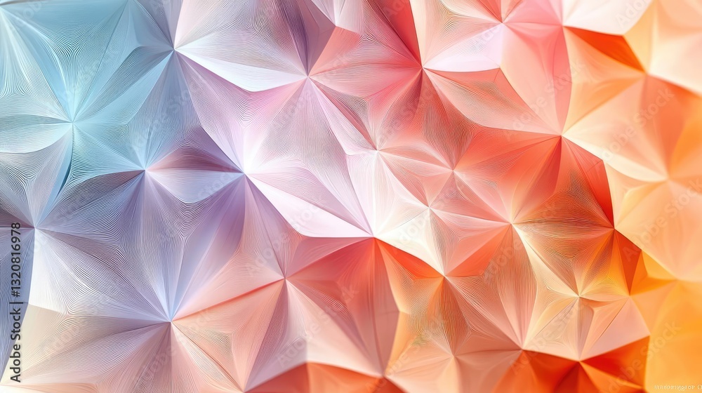 Poster Geometric shapes illustration abstract background idea. A vibrant and colorful abstract geometric pattern showcasing depth and texture.