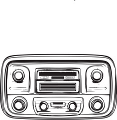 retro radio isolated on white