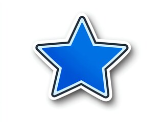 Fototapeta premium Isolated Blue Star Sticker Icon on White Background for Web Design
