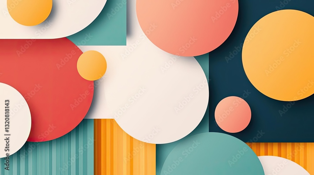 Poster Geometric pattern design abstract background idea. Colorful abstract shapes create a modern and vibrant visual for creative projects.