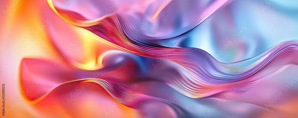 Aufkleber 3D abstract art background concept. Vibrant abstract fabric waves in a spectrum of colors, creating a dynamic visual experience.