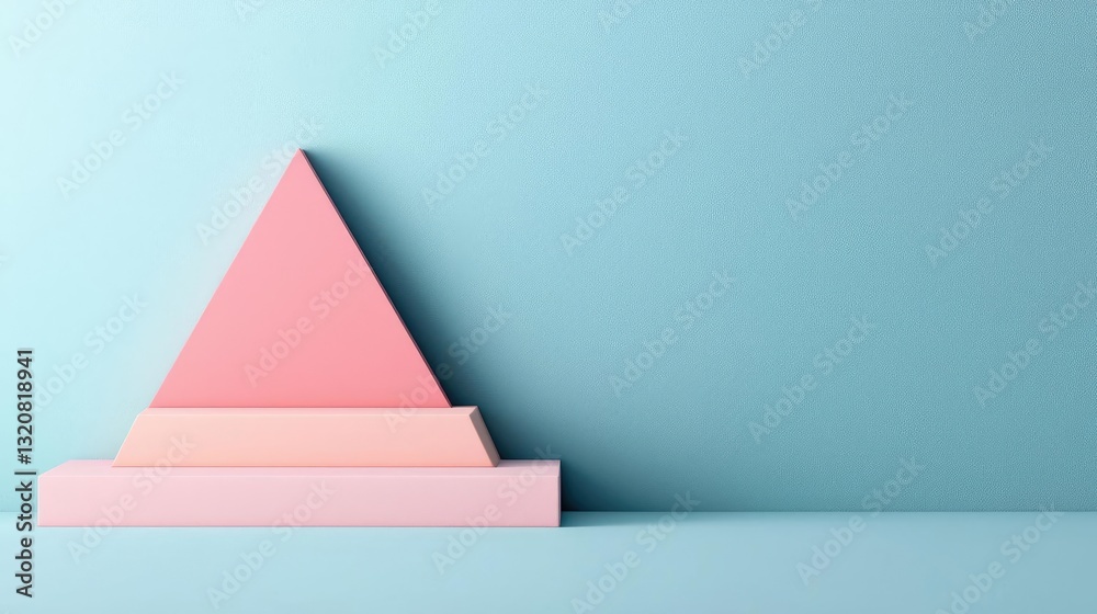 Poster Geometric pattern design abstract background idea. Minimalist geometric shapes in soft colors on a pastel backdrop for modern design.