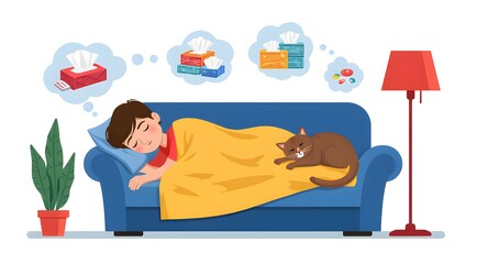 Obraz premium Sick home rest