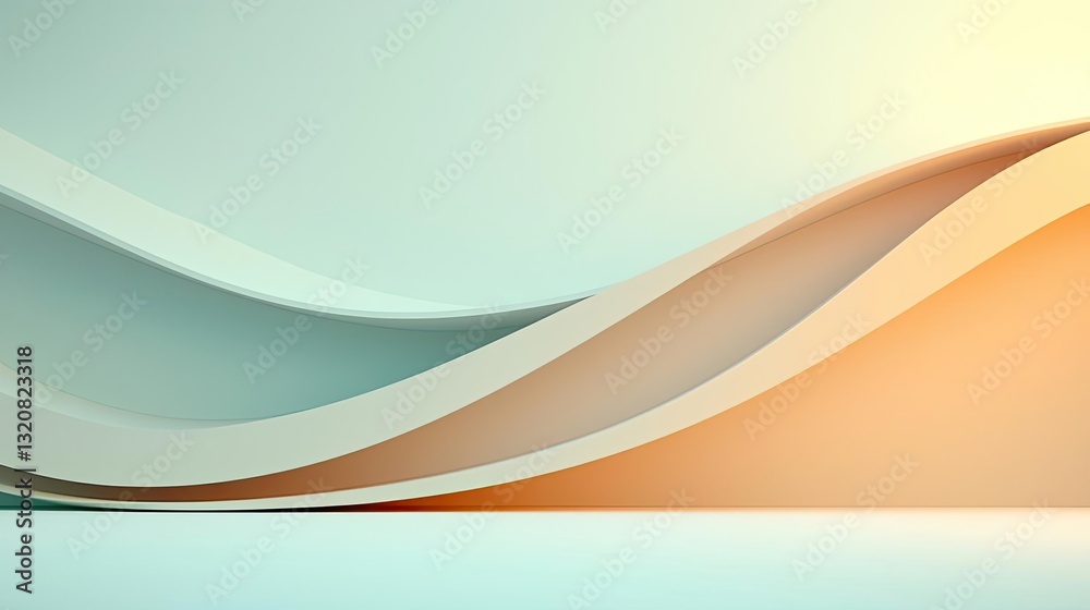 Poster Geometric pattern design abstract background idea. Elegant abstract waves in soothing colors create a modern and minimalistic background.