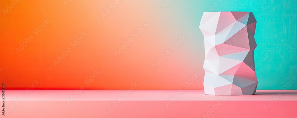 Poster Geometric pattern design abstract background idea. A geometric vase on a colorful background creating a modern artistic vibe.