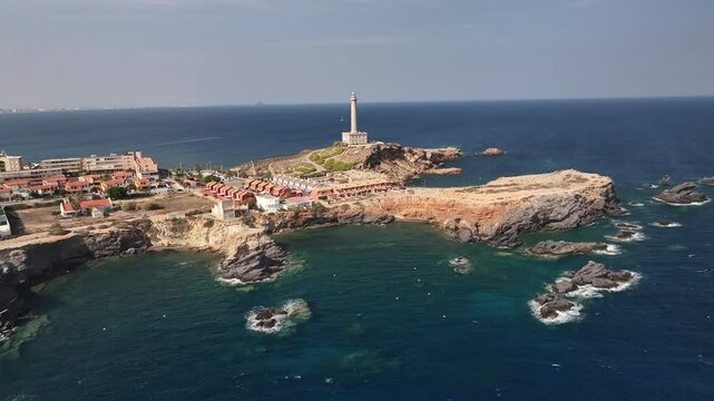 Faro del Cabo de Palos en Cartagena, Murcia, Espa&ntilde;a