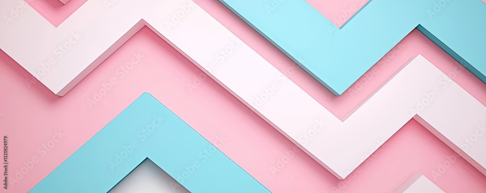 Poster Geometric pattern design abstract background idea. Colorful zigzag patterns with blue and pink, ideal for creative projects and backgrounds.