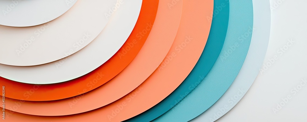 Poster geometric shapes illustration abstract background idea. colorful circular paper layers arranged beau