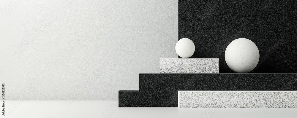 Poster Geometric pattern design abstract background idea. Minimalistic composition with geometric shapes and contrasting color tones for design use.