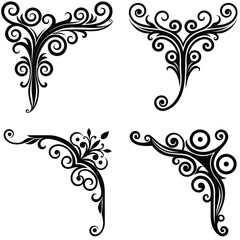 set of floral elements