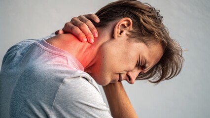 Neck Pain: A Young Man Suffering from Severe Neck Ache