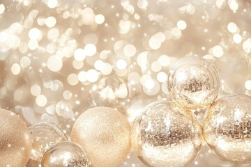 Large Reflective Disco Ball Texture With Bright Light Creating Circular Patterns in a Minimalist Setting