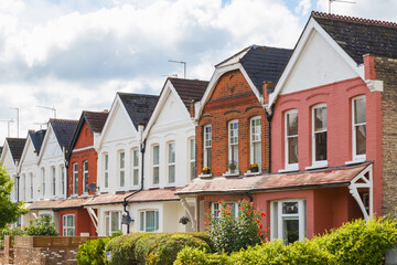 English terraced houses in Crouch End, London