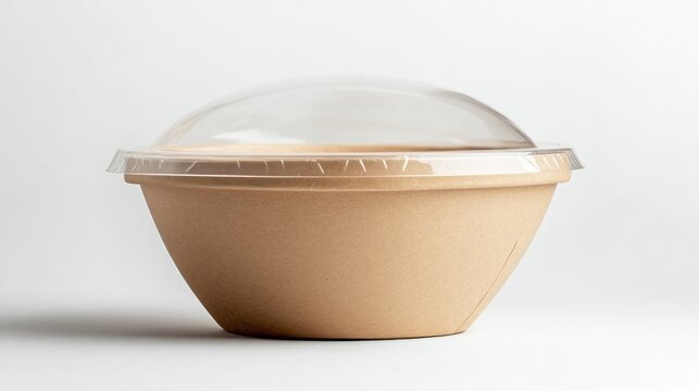 Compostable food bowl with clear lid