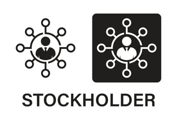 Stockholder network vector icon, Symbol of business social network chart, partnership, collaboration and more. Vector illustration