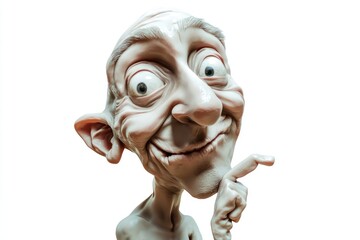 A smiling statue of a man in a public park or garden, suitable for use as a decoration or to convey a positive message