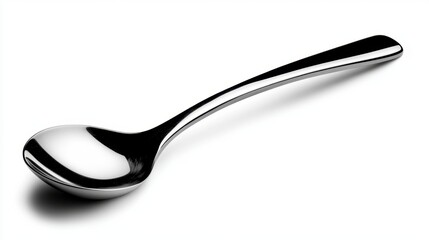 A sleek stainless steel ladle with an ergonomic handle, isolated on a white background.