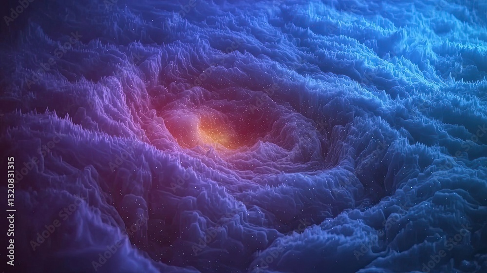 Poster Aerial landscape abstract background idea. Vibrant abstract representation of swirling clouds with vivid colors and dynamic patterns.