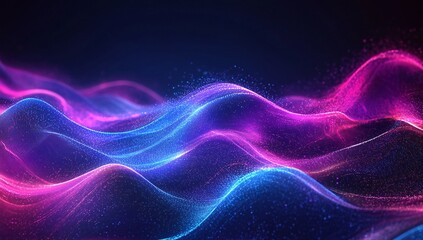 Obraz premium Dynamic color waves create mesmerizing visuals abstract art digital environment nighttime viewpoint