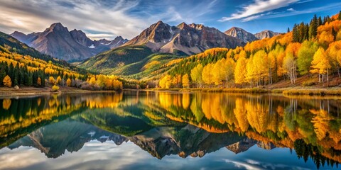 Obraz premium Colorado San Juan Mountains Autumnal Long Exposure Photography - Vibrant Fall Foliage