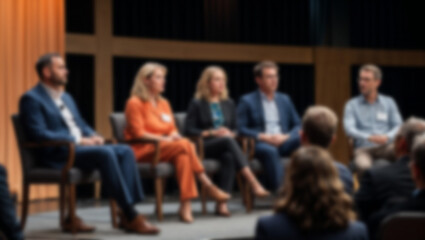Business people panel discussing during conference meeting