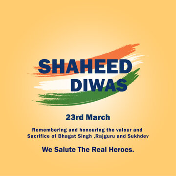 Vector illustration of Indian Martyrs' Day concept banner. Freedom fighter Bhagat Singh, Shivaram Rajguru and Sukhdev Thapar portrait.