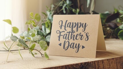 Happy Father's Day Card with Greenery