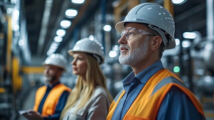In a bright conference room within a manufacturing facility, a middle-aged production coordinator engages team members in discussing workflow enhancements and operational strategies