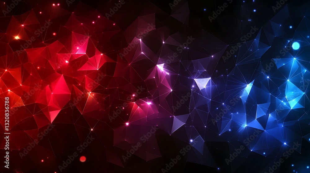 Poster digital data structure design, plexus geometric network connection