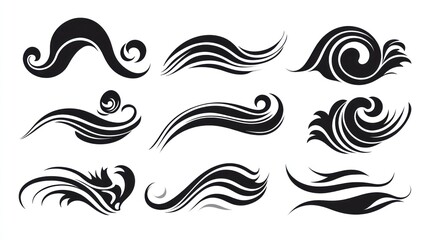 Fototapeta premium Decorative wave patterns, design elements for graphic arts