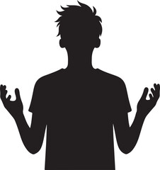 Looking up in hope vector illustration