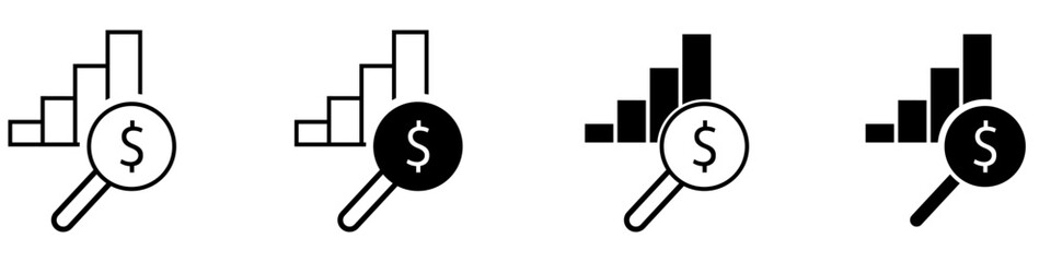 Taxes and accounting line icons vector set. Finance and interest illustration sign collection. Money logo.