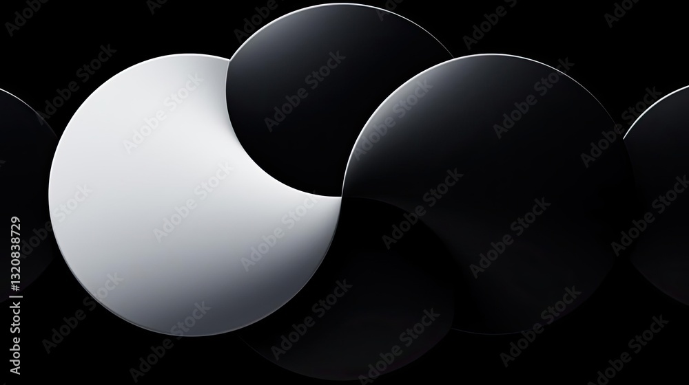 Aufkleber abstract art background concept. abstract design featuring overlapping black and white circles on a 